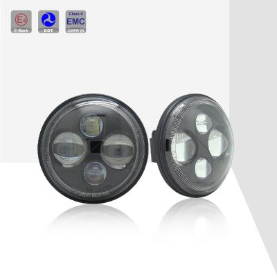 China Waterproof Ip66 IP6K9K Low And High Beam Low Beam High Beam Round Led Headlight 5.75 Led Headlight With Position Light for sale