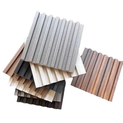 China Eco-friendly Wood Grains Waterproof Wall Panel PVC Interior Decoration WPC Factory Solid Wood Grid for sale