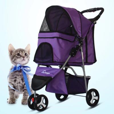 China ZMaker Folding Portable Pet Trolleys Three Wheeled Pet Carts Small And Medium Pet Stroller For Travel for sale