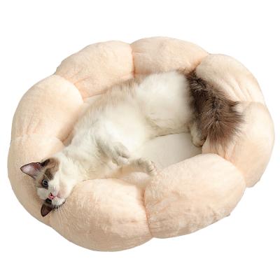 China ZMaker Fuzzy Flower Shape Puppy Pet Travel Donut Bed for Dogs and Cats Sleeping Bed Wholesale for sale