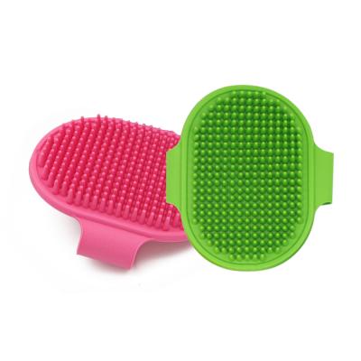 China ZMAKER Sustainable Rubber Pet Shampoo Bath Brush Soothe Massage Comb With Adjustable Ring Handle for sale