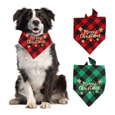 China ZMaker Large Triangle Dog Sustainable Reversible Christmas Bandana Luxury Scarf For Pets for sale