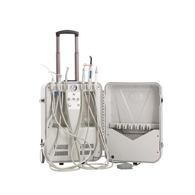 China 2021 Unidades Dentales Mobile Trolley Trolley Dental Equipment Price Steel Mobile Suction Suitcase Dental Unit With Air Compressor for sale