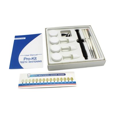 China Clinic Dentist Use 3 Powders Dental Equipment 25% 35% HP Tooth Whitening Professional Dental Bleaching Kits Private Logo With Gum Gel Protector for sale