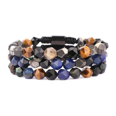 China New CLASSIC High Quality Design Faceted Gemstone Beads Friendship Macrame Jewelry Natural Stone Bracelet For Men for sale