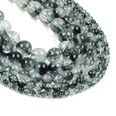 China Green Quartz Crystal Round Loose Stone Beads from Ghost of Natural Stone Wholesale 4/6/8/10/12 Stone for Jewelry Diy Making for sale