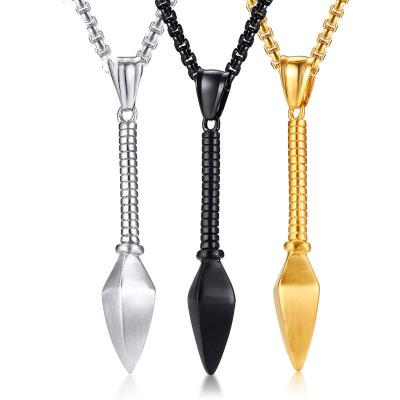 China Wholesale Titanium Stainless Steel Spearhead CLASSIC Pendant Spearhead Necklace For Men Fashion Punk Jewelry for sale