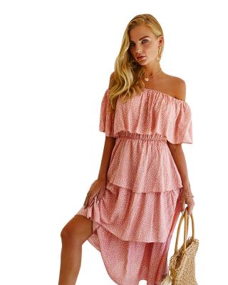 China high quality Anti-wrinkle beach women female clothes dress long plus size casual wear girl lady off shoulder summer dresses elegant women for sale