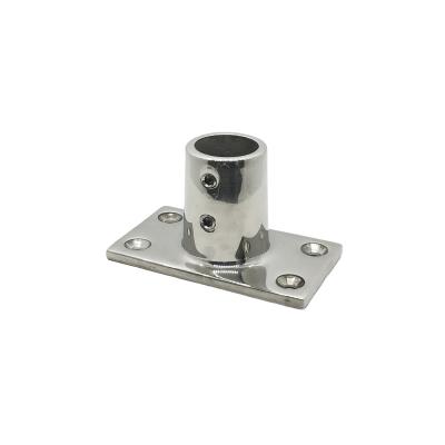 China Boat Hardware Fitting Marine Hardware 316 Stainless Steel 90 Degree Rectangular Steel Pipe Base Bracket for sale