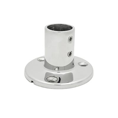 China AISI316 Stainless Steel 316 90 Degree Boat Deck Railing Rail Fitting Round Base for sale