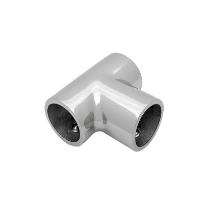 China 316 Stainless Steel AISI316 Marine Boat Railing Support Handrail 3 Way Railing Tee Pipe Fittings for sale