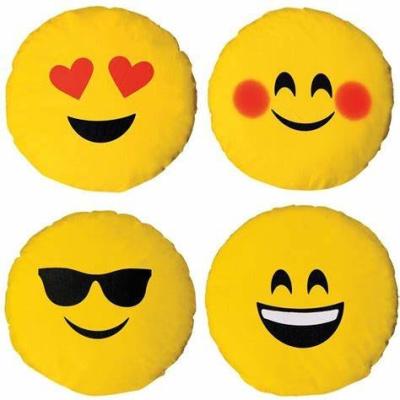 China PP Cotton Filled Plush Emoji Cushion Pillows Smiley Face 30cm Round Shape zu verkaufen