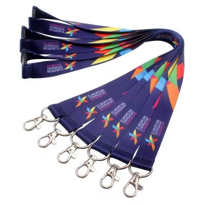 China Dye Sumblimation Flat Polyester Retractable Lanyard Card Holder Full Colors for sale