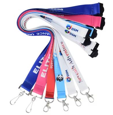 China Flat Blank Polyester Lanyards Heat Transfer Sublimation Custom Rainbow Color for sale