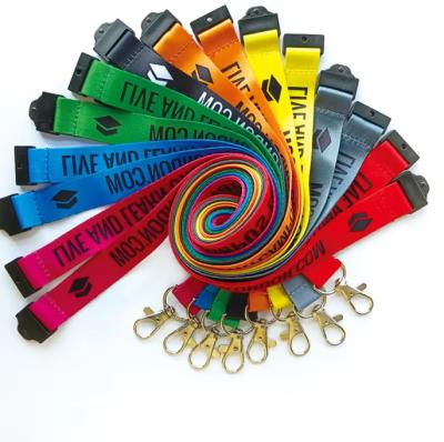 China Safety Breakaway White Polyester Lanyards Customised Company Logo for sale