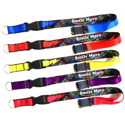 China Colorful Flat Polyester nylon Waterproof Phone Lanyard strap With Hook Buckle Safe Clip à venda