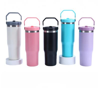 China Portable Sports Stainless Steel Vacuum Bottle With Straw Student Tumbler Cup for sale