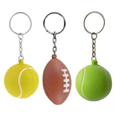 중국 Custom Logo PU squishy Stress Ball Keychain PU Foam Basketball Football Soccer 판매용