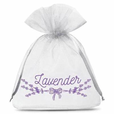 China Custom Logo Printed Solid Organza Drawstring Dust Bag Mesh Gift Pouch for sale