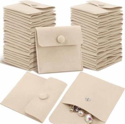 China Microfiber Fabric Jewelry Pouch Earrings Necklace Packaging Foil Stamping for sale