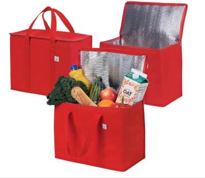 China Nonwoven Thermal Insulated Grocery Bag Cooler Personalized Printing for Food Fruit Storage for sale