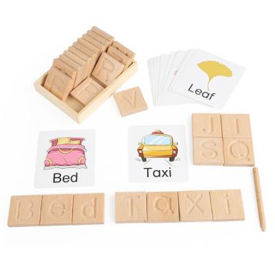 China Wood Montessori Learning Toy Spelling Words Alphabet Puzzle Matching Words à venda