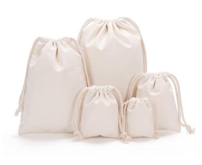 China Shopping Storage Washable Biodegradable Food Safe 100% Natural Cotton Muslin Bags Bulk for sale