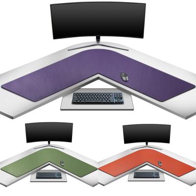 China Office School Personal Computer Users Desk PU Gaming Mouse Pad Corner Computer Desk L-Shaped Leather Waterproof Mat for sale