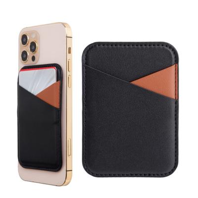 China Leather Magnetic Wallet Function Credit Card Bag for iPhone 13 PU magsaf wallet magsafing card holder for iPhone 12 max pro for sale