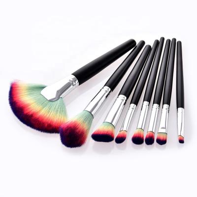 China Angular Blush Black Eye Shadow Brush Personalized Nylon Hair 8 Color Makeup Brush Set for sale