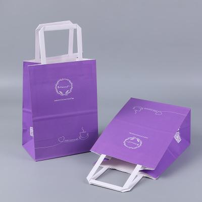 China Disposable Kraft Paper Bag With Twist Handle For Fast Food Taker for sale