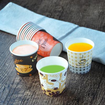 China Paper Cups Cup Design Disposable Paper Cups Good Quality Coffee Milk Tea Paper Cups Disposable Heat Resistant Coffee 12oz 5oz 2.5 5oz Rib for sale