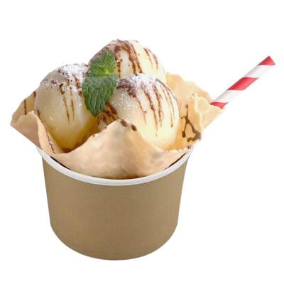 China Disposable 150ml 250ml custom LOGO printed ice cream paper cup /frozen yogurt paper bowl with lid for sale