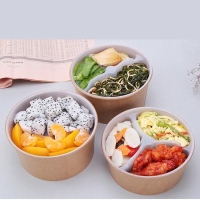 China Disposable Microwave Safe Restaurant Take Out Food Containers , 3 Compartment Disposable Food Paper Bowl for sale