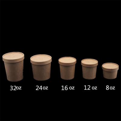 China Food Ice Cream Cup Paper Packaging Bowl Containers With Paper Lid With Printing for sale