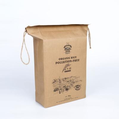 China Recyclable Food Grade Custom Printed Eco - Friendly Paper Rice Packaging Packing Bag for sale