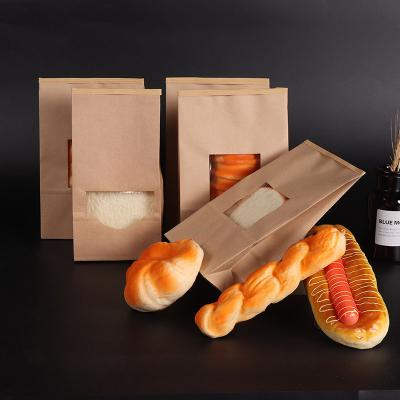 China Recyclable Kraft Paper Baguette Bread Bag Food Packaging Bags / French Bread Bag for sale