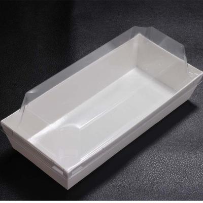 China Tray For Cake Packing With Disposable Paper Clear Plastic Lid for sale