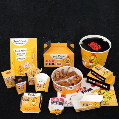 China Disposable Wholesale Cheap Custom Logo Printed Paper Packaging Fried Boxes Rectangle Roast Chicken Wing Chicken Box for sale