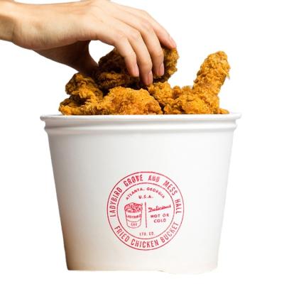 China Custom 130oz Disposable Disposable 150oz 170oz Paper Printed Fried Chicken Bucket With Lid for sale