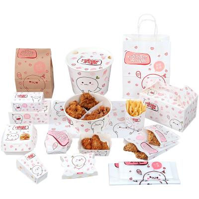 China Disposable Custom Paper Quick Roast Fried Chicken Take Out Food Grade Packaging Boxes From China for sale