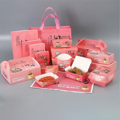 China Disposable Paper Lunch Box Paper Packaging For Fast Food Packing Fried Chicken Packaging Salad Box Lunch Cardboard Takeout Box for sale