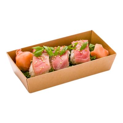 China Reused Takeout Paper Box Bento Packaging Custom Japanese Disposable Materials Sushi Wrapping Paper With Logo For Sushi for sale