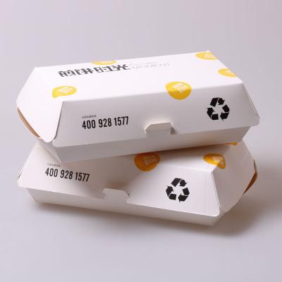 China Disposable Custom Stackable Cardboard Printed Kraft Paper Burger Lunch Box Sandwich Pie Packaging Hamburger Box for sale