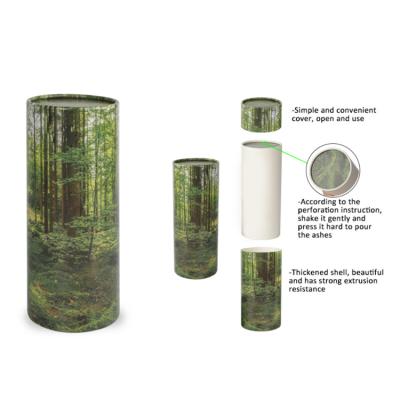 China Photo Print Recyclable Custom Pet Cremation Urns Wrapping Paper Tube Custom Urn For Pet Ashes Pet Urn Small for sale