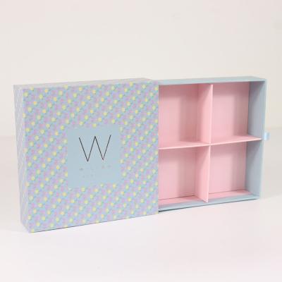 China Luxury Customized Handmade Cosmetics Skin Care Products Drawer Packaging Box With Divider for sale