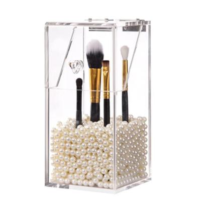 China Transparent Clear Acrylic Moistureproof Makeup Brush Storage Box for sale