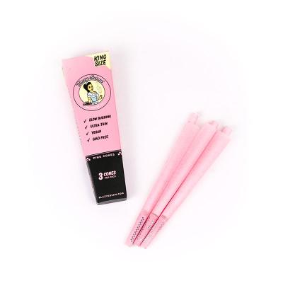 China Handmade Wholesale Pink Pre-Rolled Cones Rolling Papers Smoking Rolling Papers Size 98mm for sale