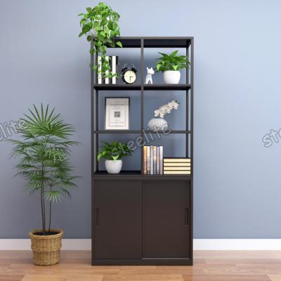 China Dismantled New Design Office Furniture Metal Shelf Display Cabinet Filing Cabinet Bookcase Shelf With Sliding Door File Cabinet for sale