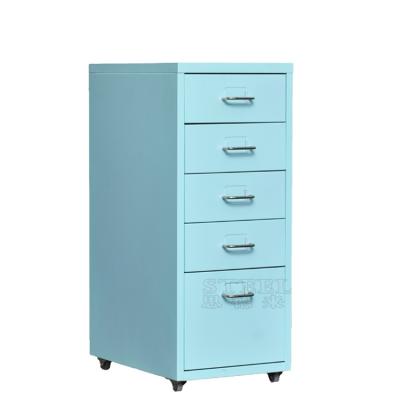 China Knocked Down Luoyang Factory Metal Helmer 5 Drawer Cabinet Movable Storage Cabinet for sale